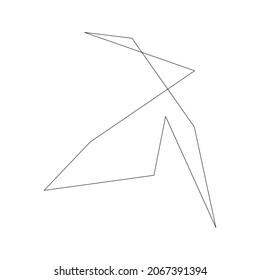 Edgy, ruptured, shatter, splinter shape, design element. Random geometric, angular abstract art
