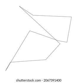 Edgy, ruptured, shatter, splinter shape, design element. Random geometric, angular abstract art