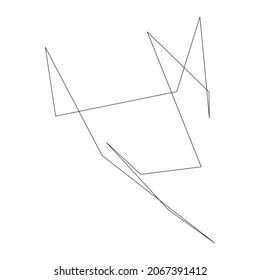 Edgy, ruptured, shatter, splinter shape, design element. Random geometric, angular abstract art