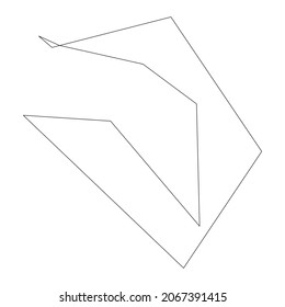 Edgy, ruptured, shatter, splinter shape, design element. Random geometric, angular abstract art