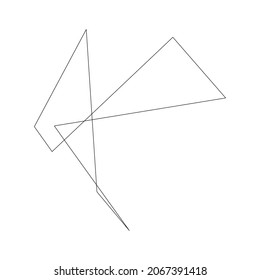 Edgy, ruptured, shatter, splinter shape, design element. Random geometric, angular abstract art