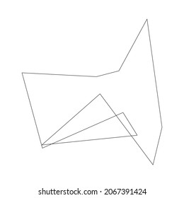 Edgy, ruptured, shatter, splinter shape, design element. Random geometric, angular abstract art