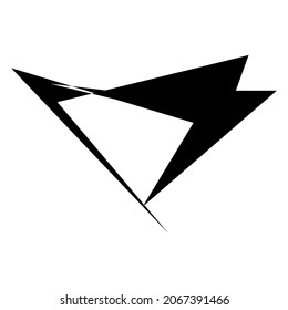 Edgy, ruptured, shatter, splinter shape, design element. Random geometric, angular abstract art