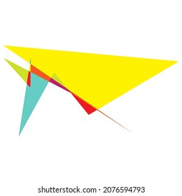 Edgy, ruptured, shatter, splinter shape, design element. Random geometric, angular abstract art