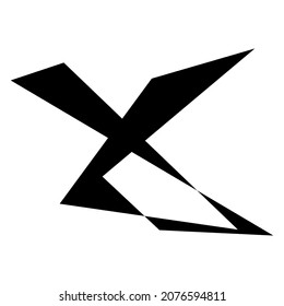 Edgy, rupturado, despedazado, escindido, elemento de diseño. Arte abstracto angular geométrico aleatorio