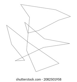 Edgy, ruptured, shatter, splinter shape, design element. Random geometric, angular abstract art