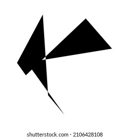 Edgy, rupturado, despedazado, escindido, elemento de diseño. Arte abstracto angular geométrico aleatorio