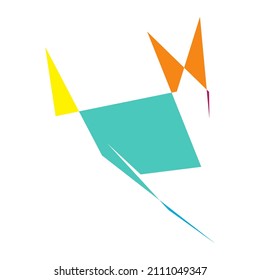 Edgy, ruptured, shatter, splinter shape, design element. Random geometric, angular abstract art
