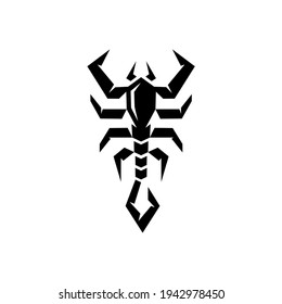 edgy scorpion logo line, abstract, zodiac sign sharp scorpio, tribal tattoo design graphic illustration symbol in trendy outline linear vector svg