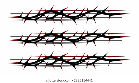 Edgy sharp thorn patterns for gothic or alternative graphic design.
