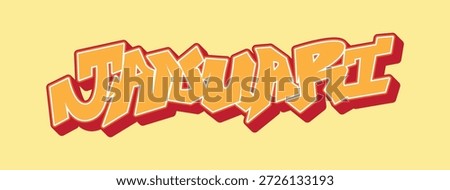 Edgy sharp-jagged "JANUARI" typography. Aggressive graffiti style black lettering for street wear, urban posters, and modern digital planners. High-energy vector art