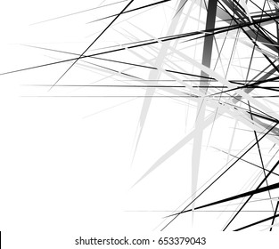 Edgy texture with chaotic, random lines. Abstract geometric illustration