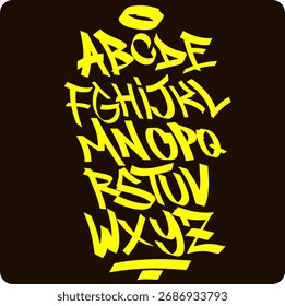 Edgy Vertical Graffiti Marker Style Alphabet Design