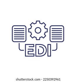EDI icon, Electronic Data Interchange line vector