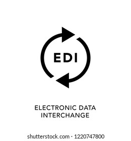 EDI icon vector, Electronic Data Interchange. Trendy Flat style for graphic design, Web site, UI. EPS10. - Vector illustration