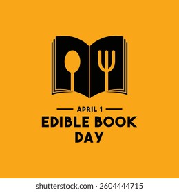 Edible Book Day. April 1. Eps 10.