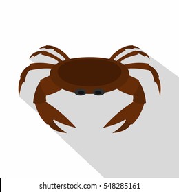 Edible brown crab icon. Flat illustration of rdible brown crab vector icon for web isolated on white background