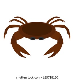 Edible brown crab icon flat isolated on white background vector illustration