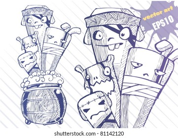 edible guys. vector illustration