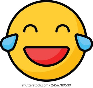 An edible icon of laughing emoji, easy to use and download