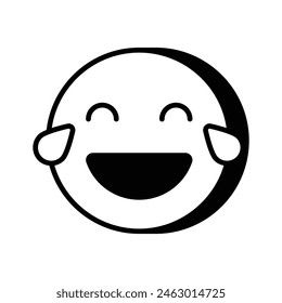 An edible icon of laughing emoji, easy to use and download