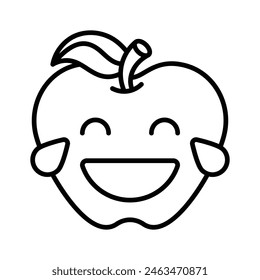 An edible icon of laughing emoji, easy to use and download