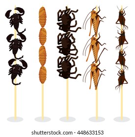 edible insects on sticks for sell 