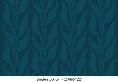 Edible kelp algae seamless vector illustration pattern background seafood ocean weed Japanese cuisine 