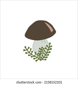 edible mushroom clip art, vector eps 10 mushroom, Scandinavian hand drawn mushroom clip art, flower sticker, children wear print