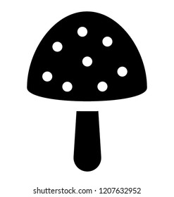 
edible mushroom glyph vector icon
