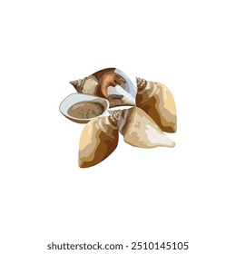 Edible sea snail on seafood or Dog Conch, Wing Shell