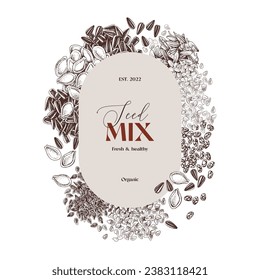 Edible seeds mix vintage label