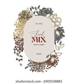 Edible seeds mix vintage label