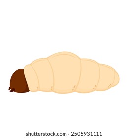Edible worm vector. Grub worm vector. Grub worm on white background. symbol.