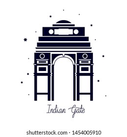 edification of gate india and independence day vector illustrator