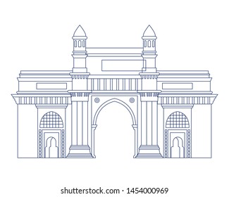 edification of gateway of india isolated icon