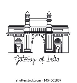 edification of gateway of india isolated icon