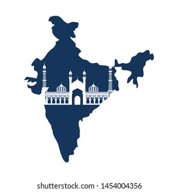 edification of islamic mosque jama masjid and Indian independence day