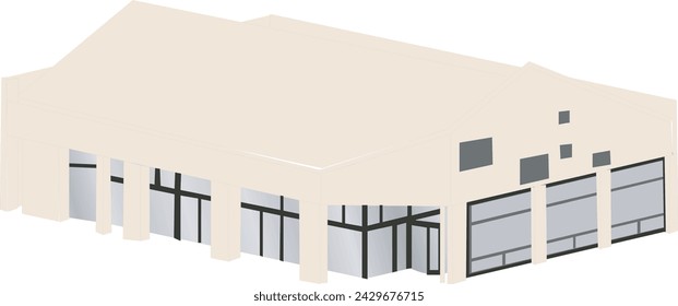 Edification. Shed or barbecue area. Structure. Industrial building construction
