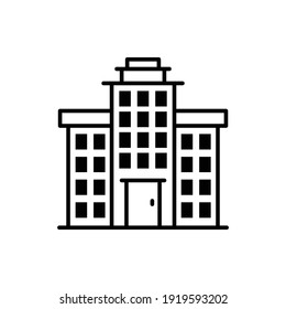 edifice building vector outline icon style illustration. 