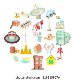 Edifice icons set. Cartoon set of 25 edifice vector icons for web isolated on white background