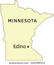 Edina city location on Minnesota state map