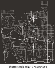 Edina, Minnesota, United States urban city map, roads transport network, downtown and suburbs, town footprint, poster
