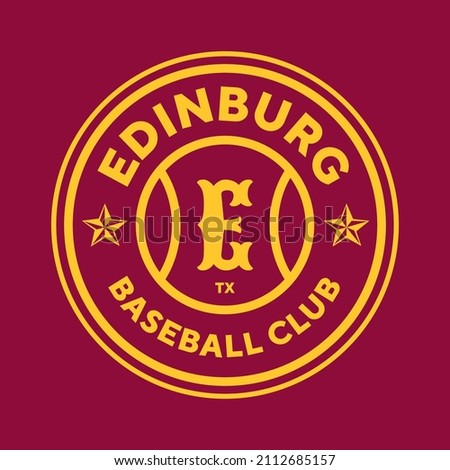 Edinburg, Texas. Illustration vector graphic of Baseball logo. Vintage Logo Design Template Inspiration