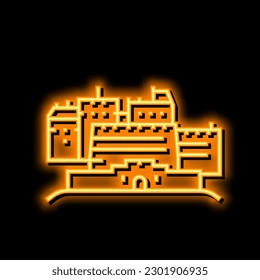 edinburgh castle neon light sign vector. edinburgh castle illustration