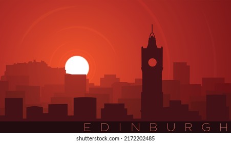 Edinburgh Low Sun Skyline Scene