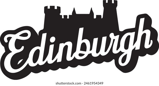 Edinburgh Scotland Silhouette Illustration Vector