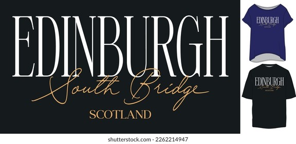 edinburgh scotland varsity lettering slogan graphic print slogan