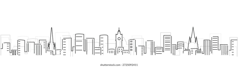Edimburgo Simple Dark Lines Skyline sobre fondo blanco