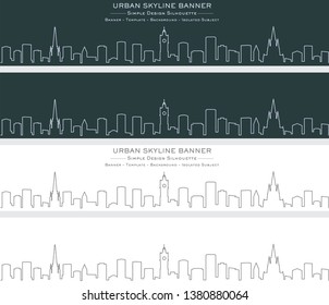 Edinburgh Single Line Skyline Banner